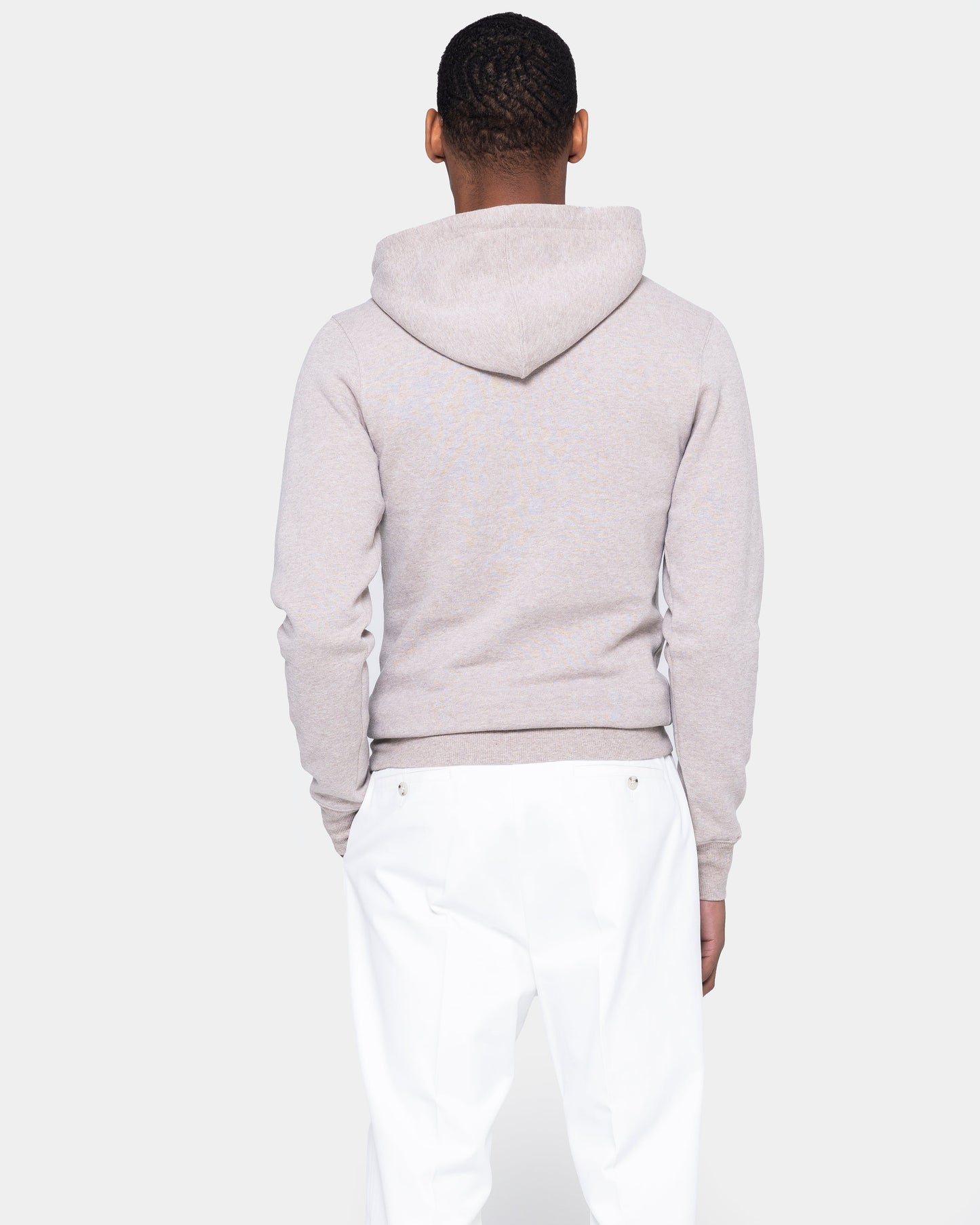 Sand Melange Hoodie in Cotton Cashmere