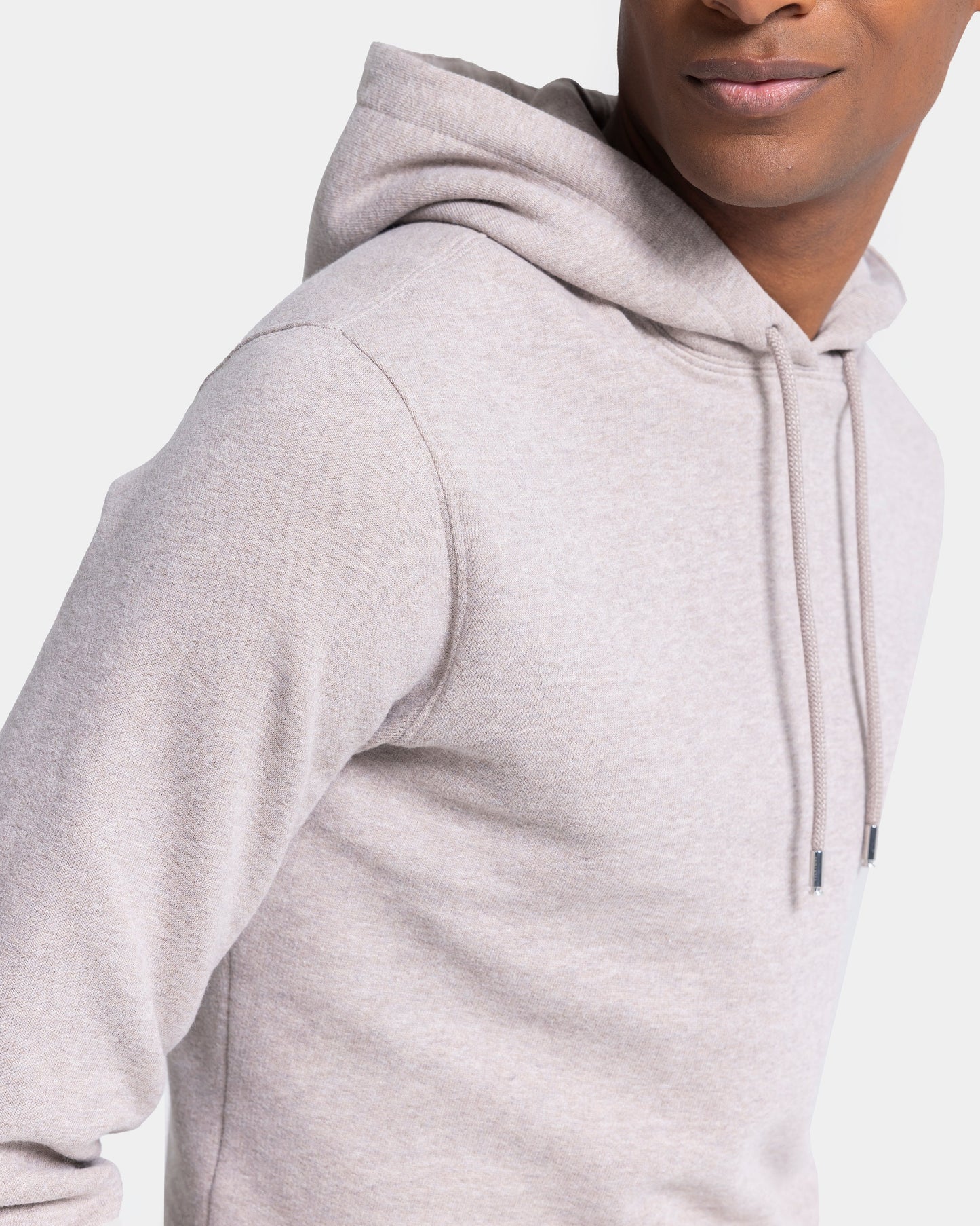 Sand Melange Hoodie in Cotton Cashmere