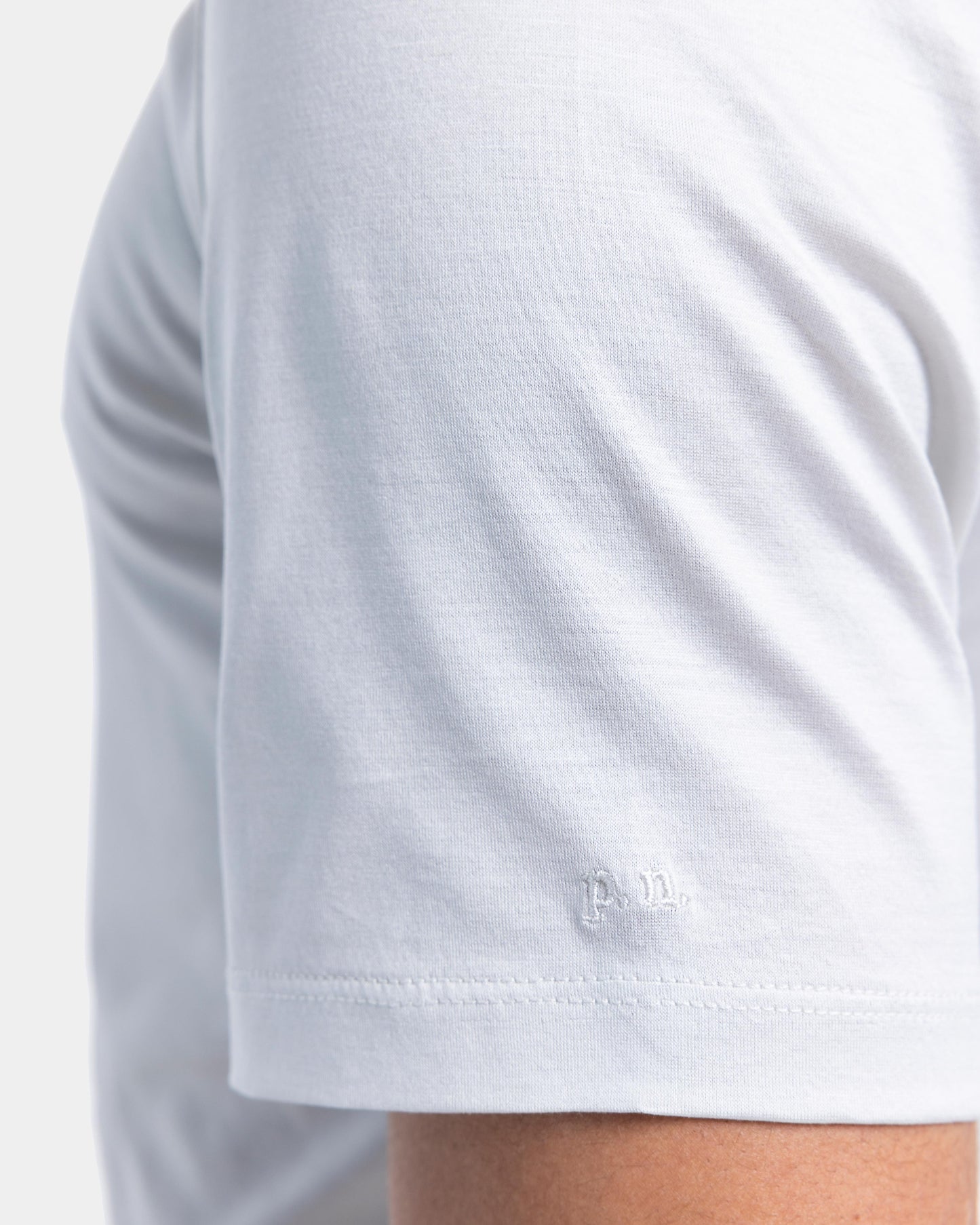 Short sleeve solid color T-shirt Pearl Gray 100% Egyptian cotton