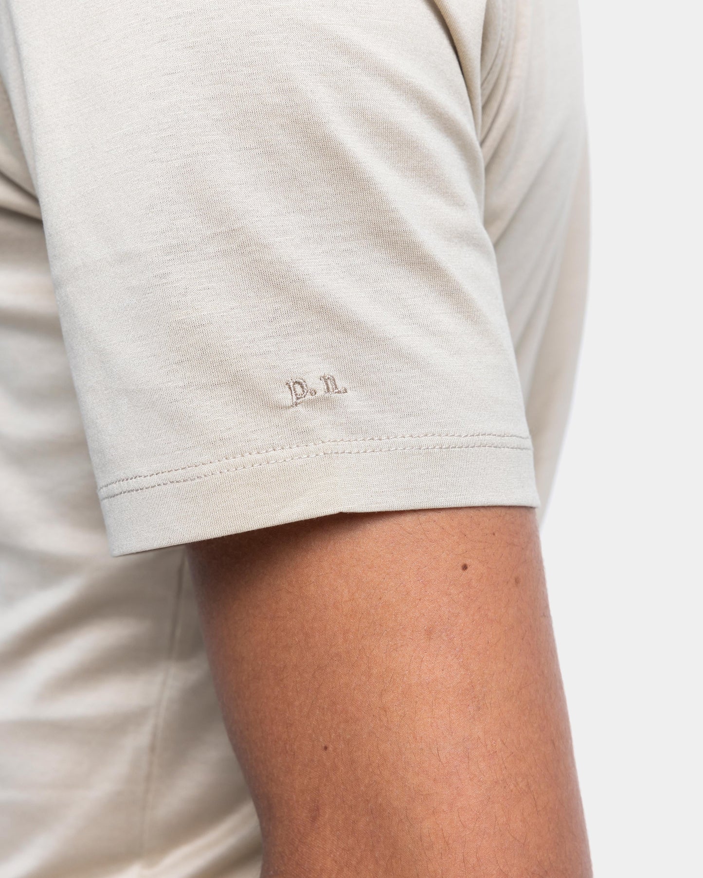 Short sleeve solid color T-shirt Sand 100% Egyptian cotton