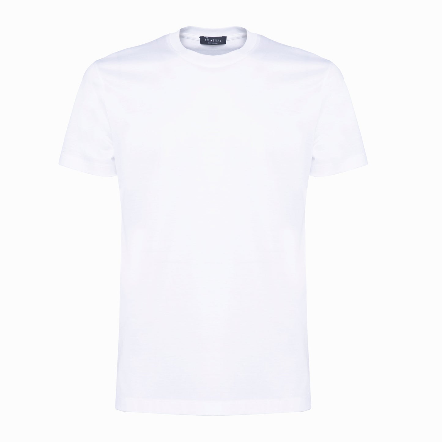 Short sleeve solid color T-shirt White 100% Egyptian cotton