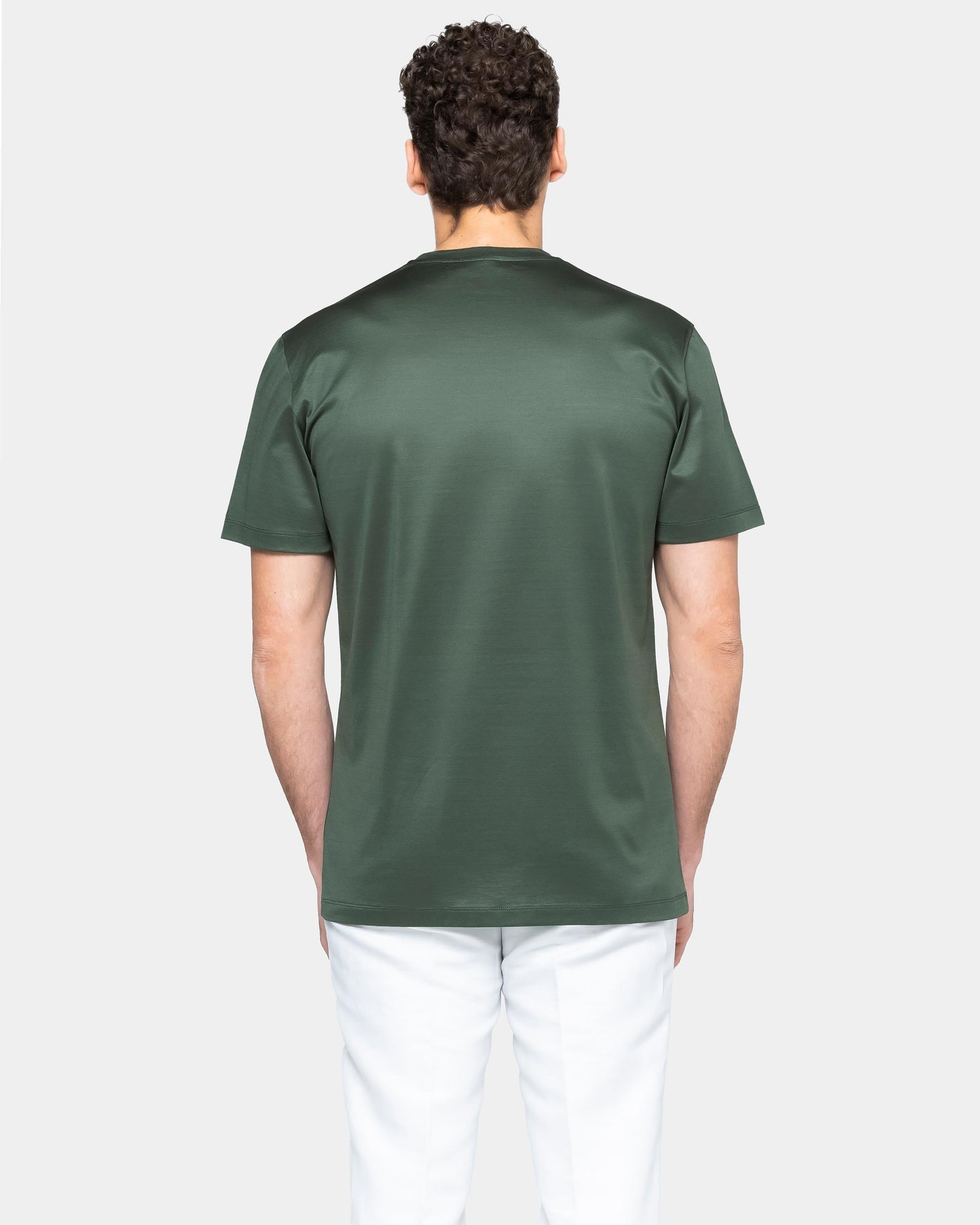 Short sleeve solid color T-shirt Military Green 100% Egyptian cotton