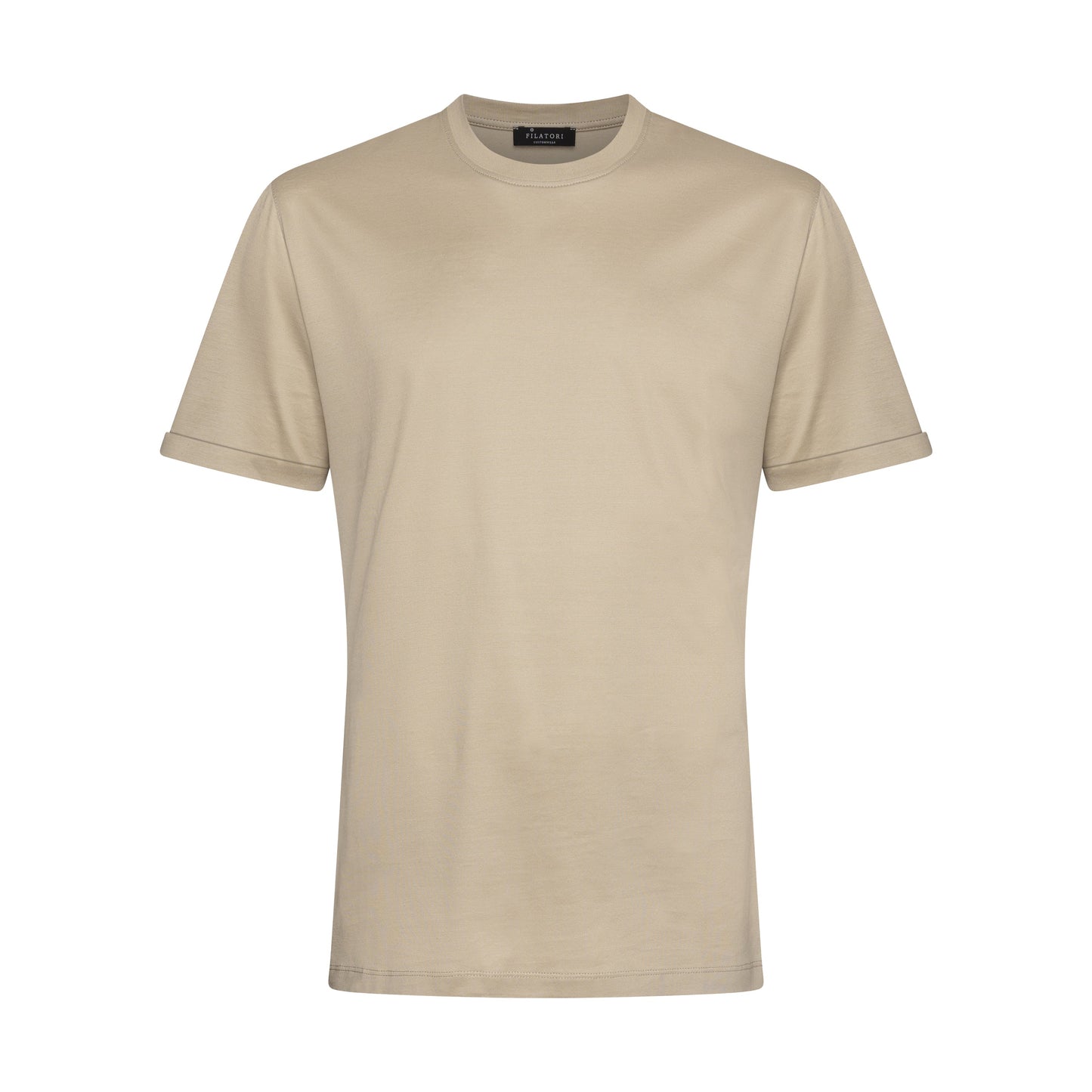 Short sleeve solid color T-shirt Sand 100% Egyptian cotton