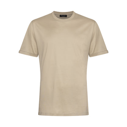 Short sleeve solid color T-shirt Sand 100% Egyptian cotton