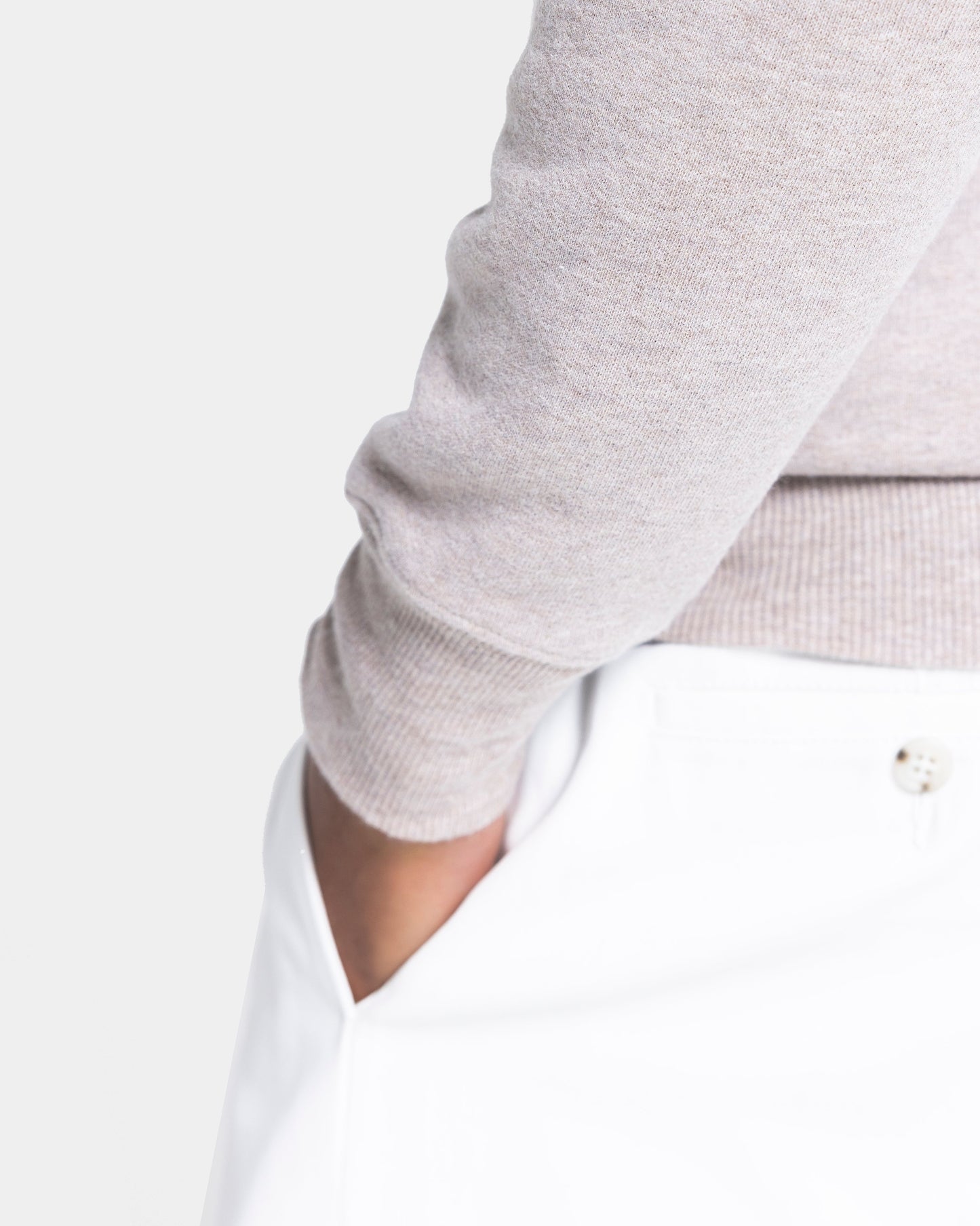 Sand Melange Hoodie in Cotton Cashmere