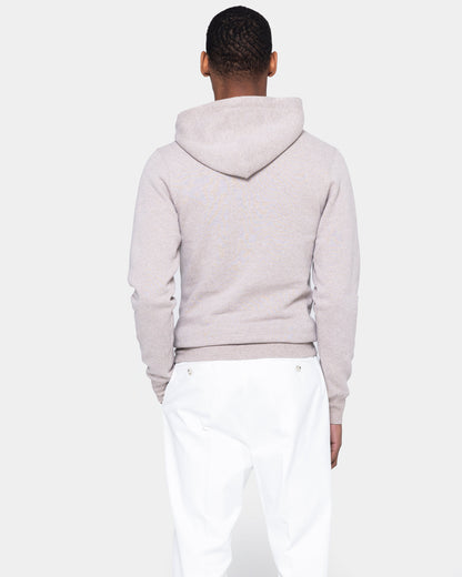 Sand Melange Hoodie in Cotton Cashmere