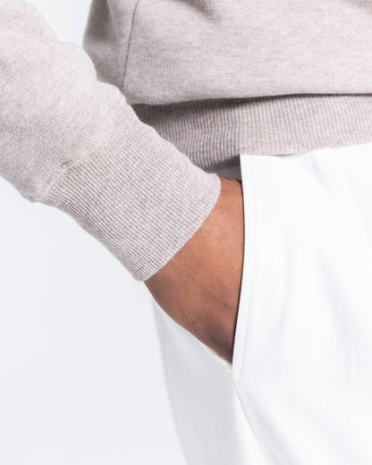 Sand Melange Hoodie in Cotton Cashmere