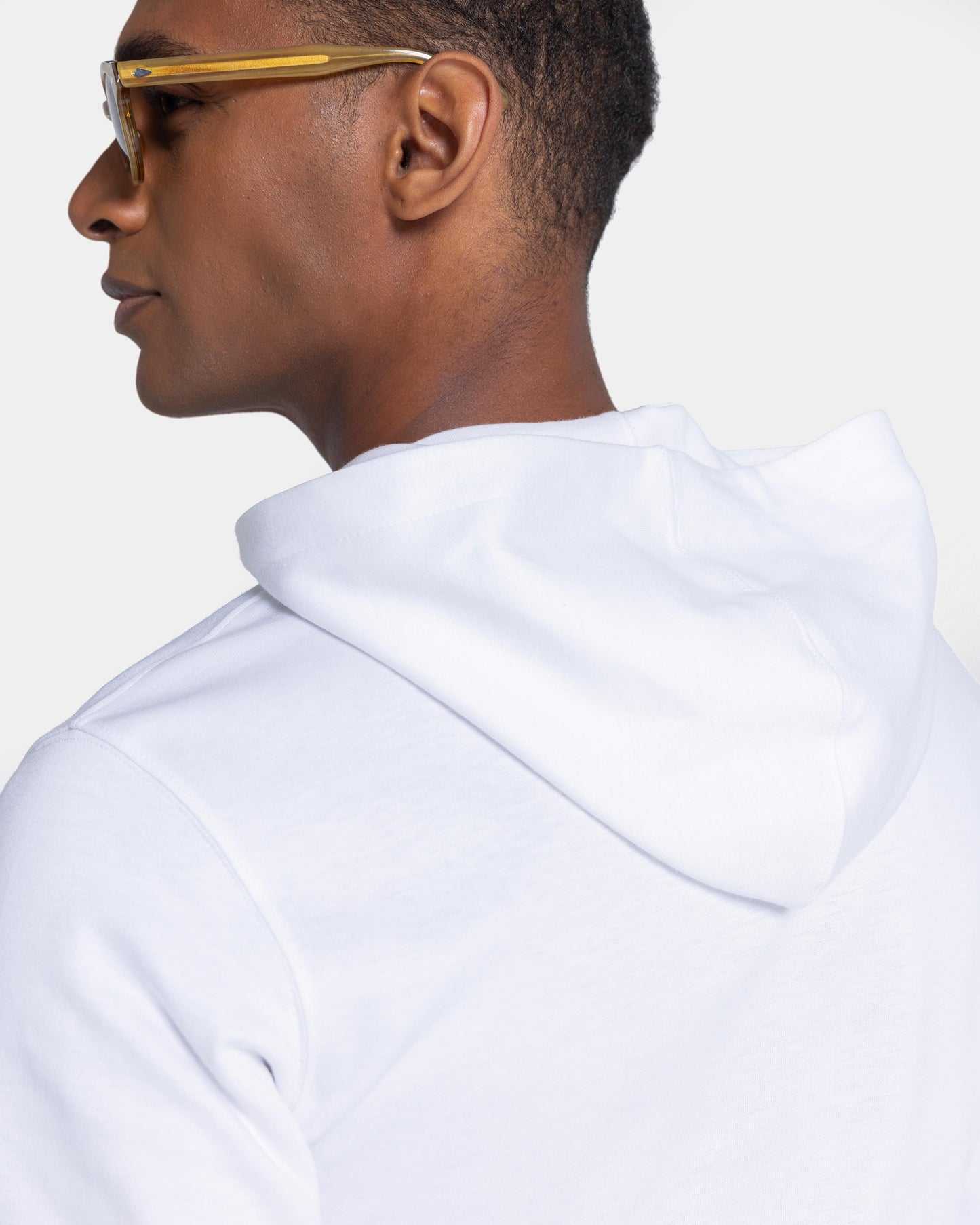 White Hoodie in double jersey Compact Cotton