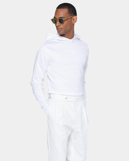 White Hoodie in double jersey Compact Cotton