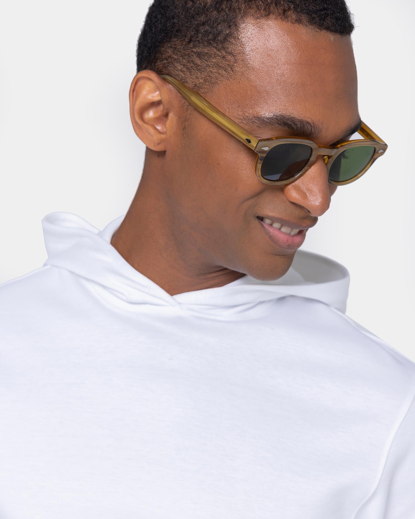 White Hoodie in double jersey Compact Cotton