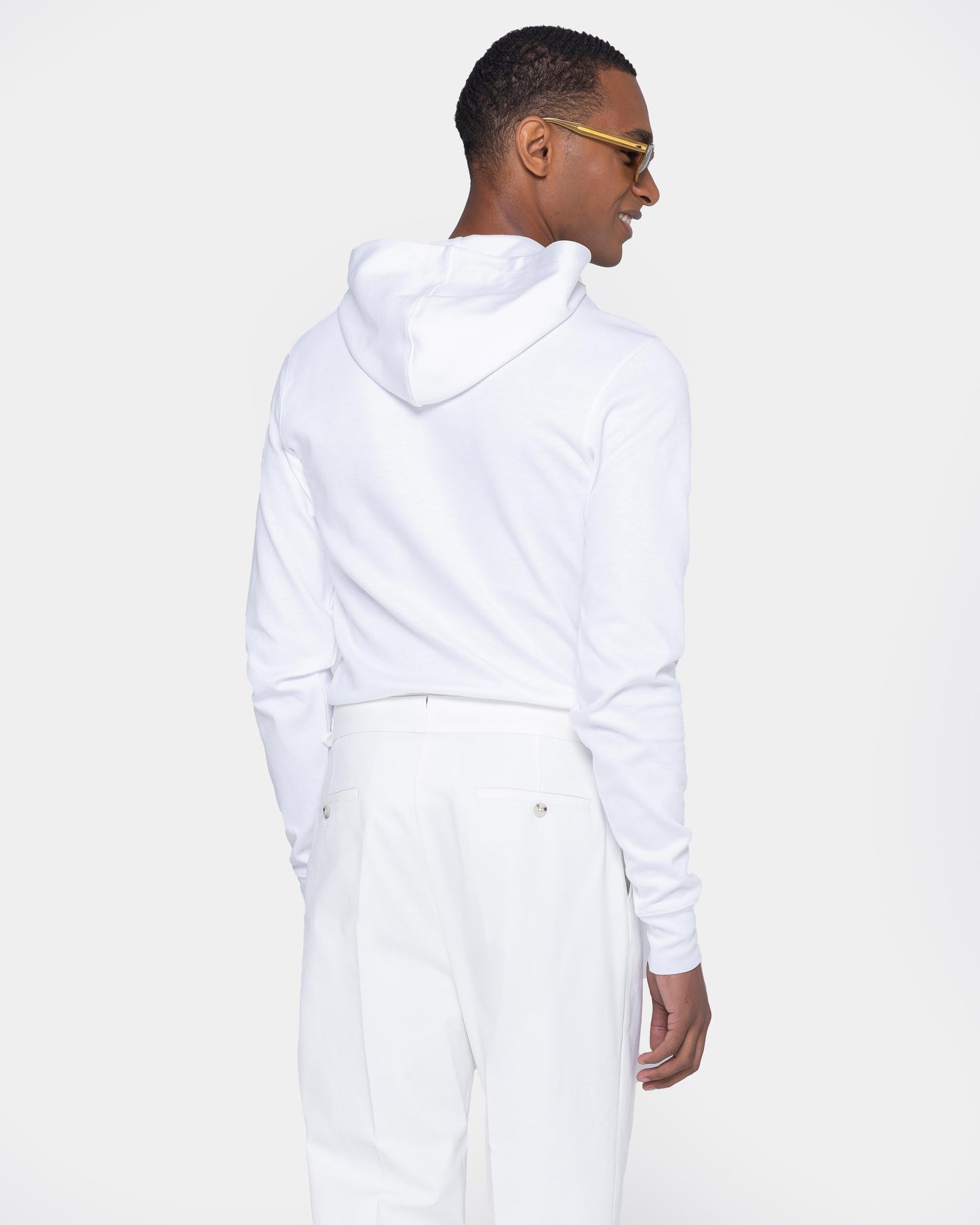 White Hoodie in double jersey Compact Cotton