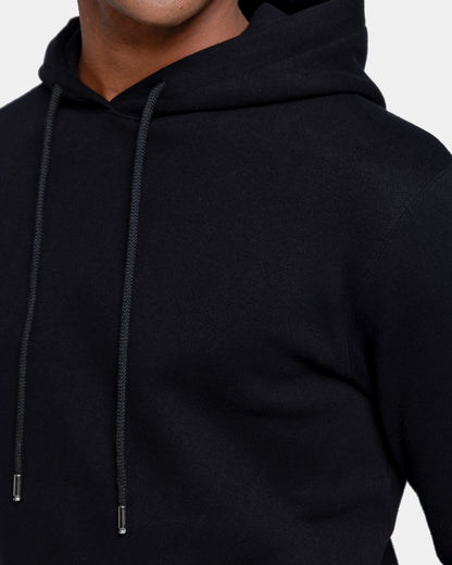 Black Hoodie in Cotton Cashmere