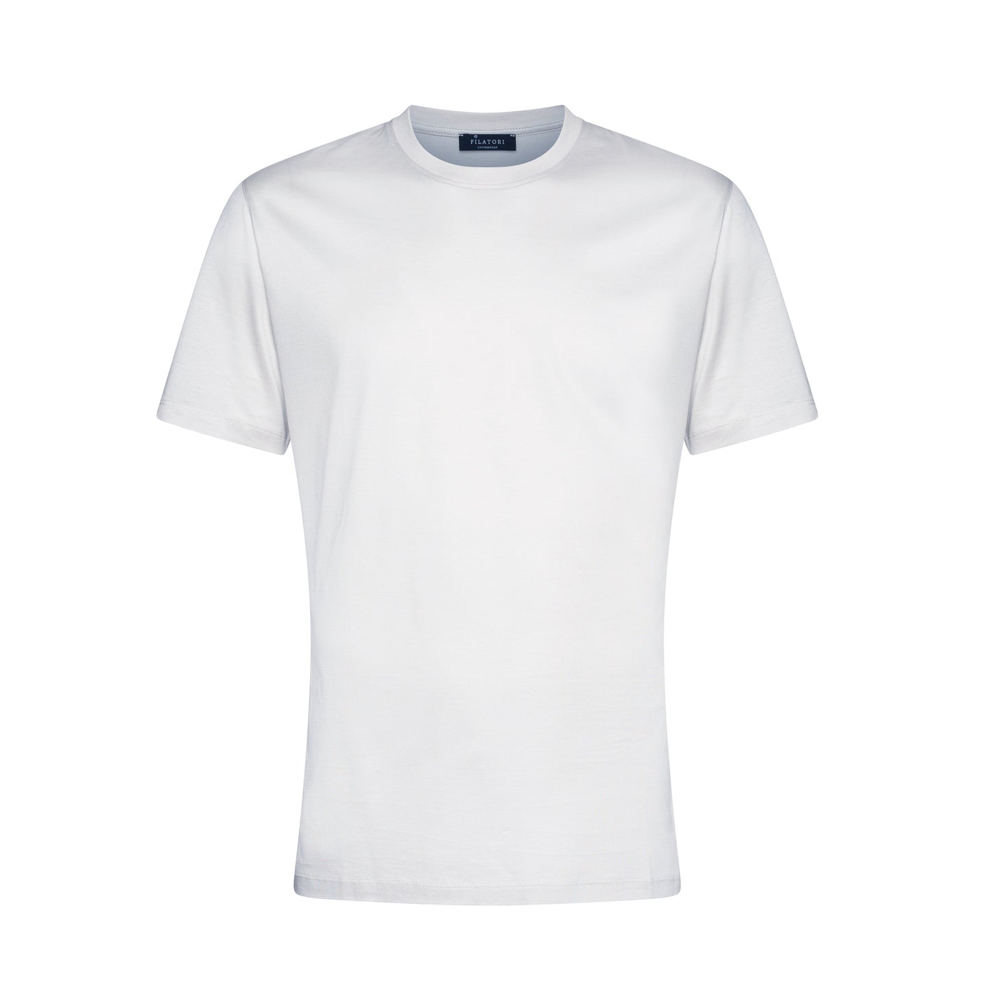 Short sleeve solid color T-shirt Pearl Gray 100% Egyptian cotton