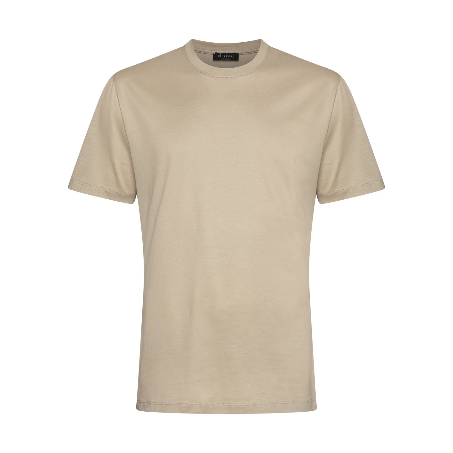 Short sleeve solid color T-shirt Sand 100% Egyptian cotton