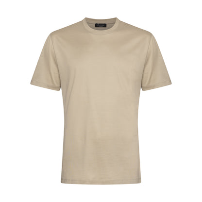 Short sleeve solid color T-shirt Sand 100% Egyptian cotton