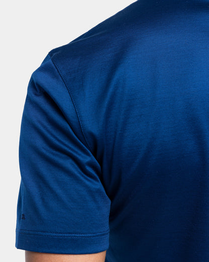 Short sleeve solid color T-shirt Navy Blue 100% Egyptian cotton