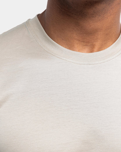 Short sleeve solid color T-shirt Sand 100% Egyptian cotton