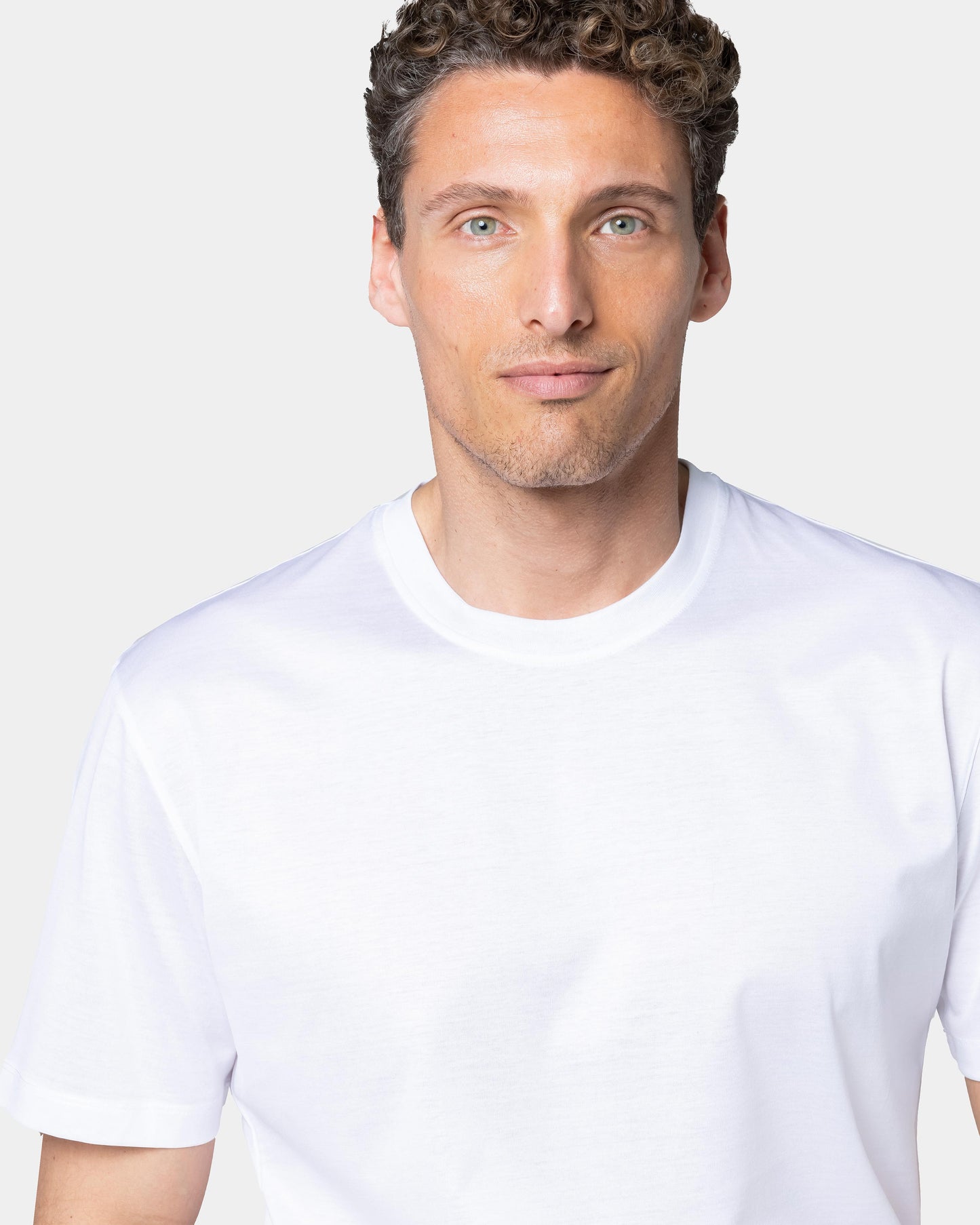 Short sleeve solid color T-shirt White 100% Egyptian cotton