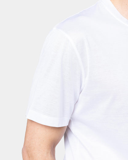 Short sleeve solid color T-shirt White 100% Egyptian cotton