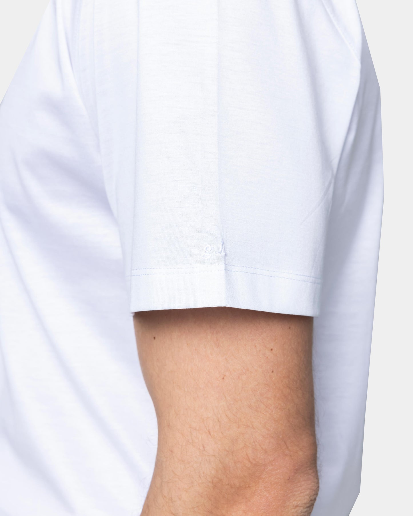 Short sleeve solid color T-shirt White 100% Egyptian cotton