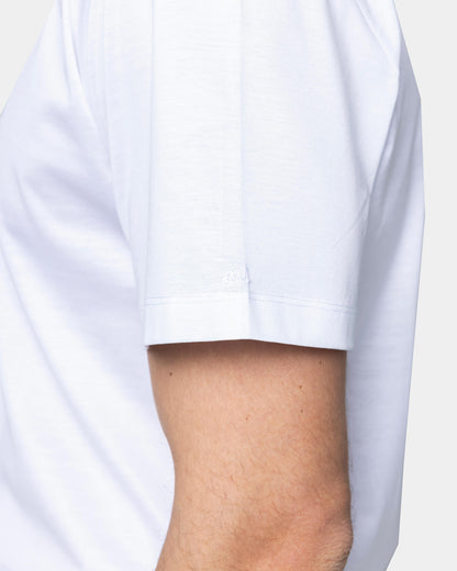 Short sleeve solid color T-shirt White 100% Egyptian cotton