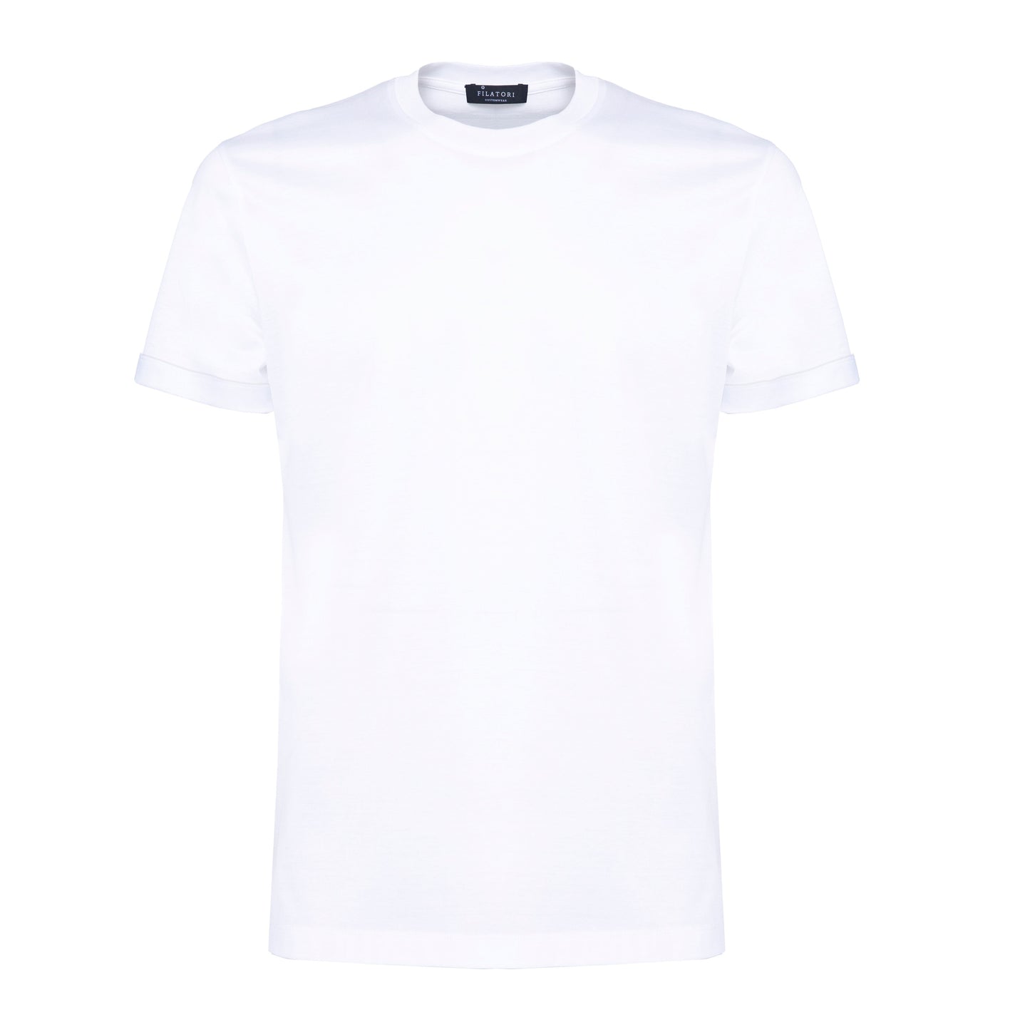 Short sleeve solid color T-shirt White 100% Egyptian cotton