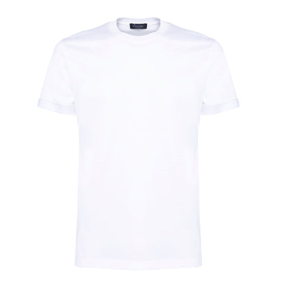 Short sleeve solid color T-shirt White 100% Egyptian cotton