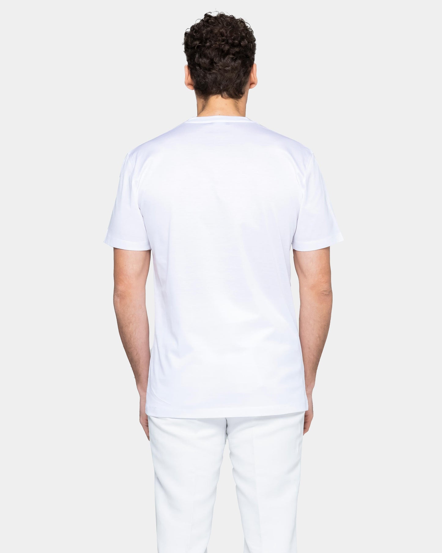 Short sleeve solid color T-shirt White 100% Egyptian cotton