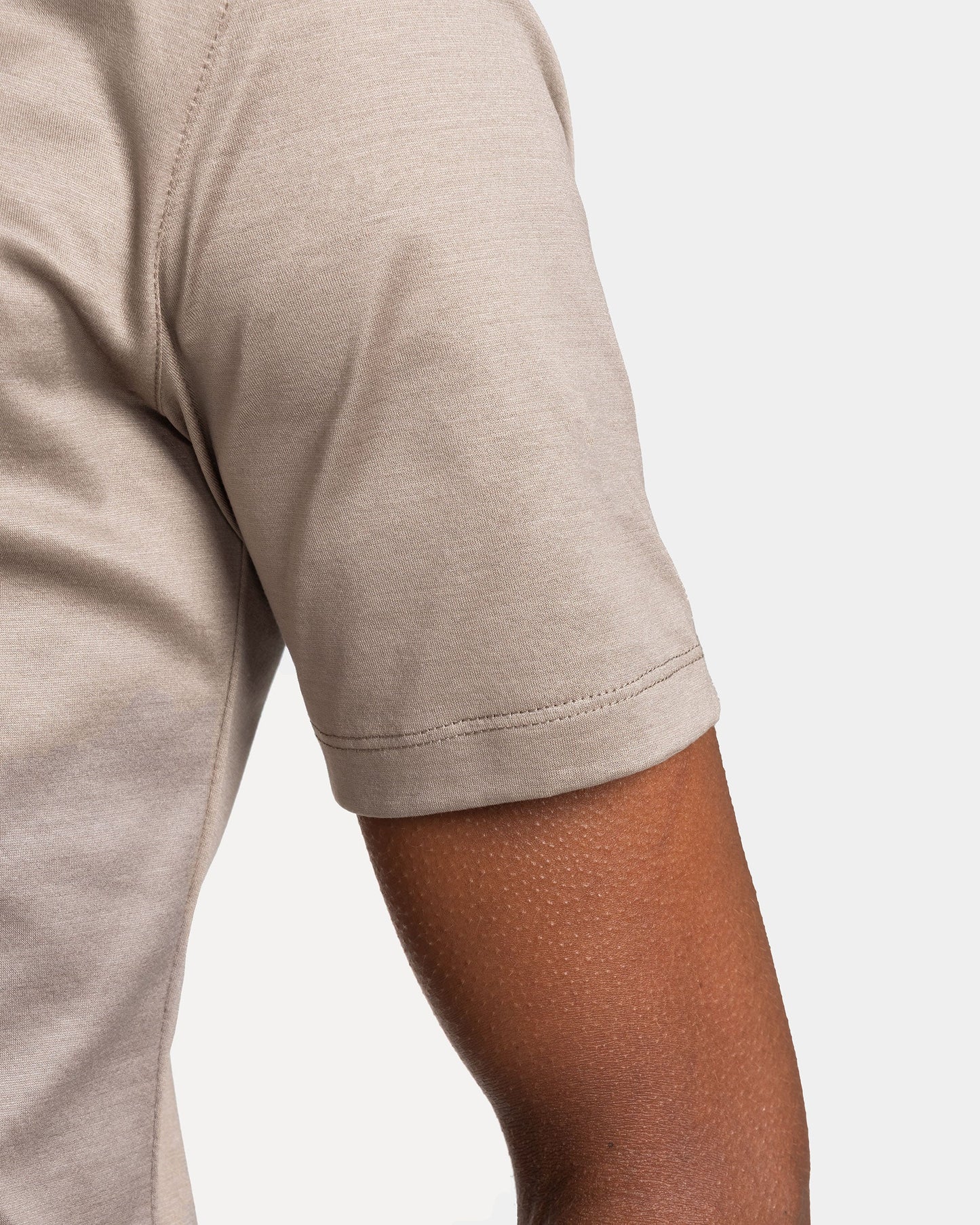 Short sleeve solid color T-shirt Taupe 100% Egyptian cotton