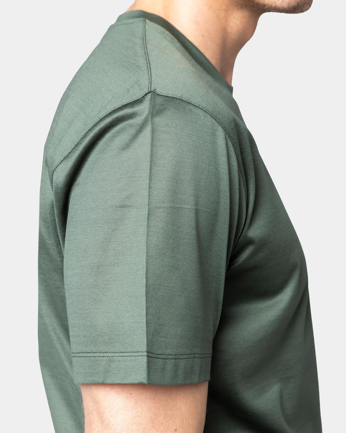 Short sleeve solid color T-shirt Military Green 100% Egyptian cotton