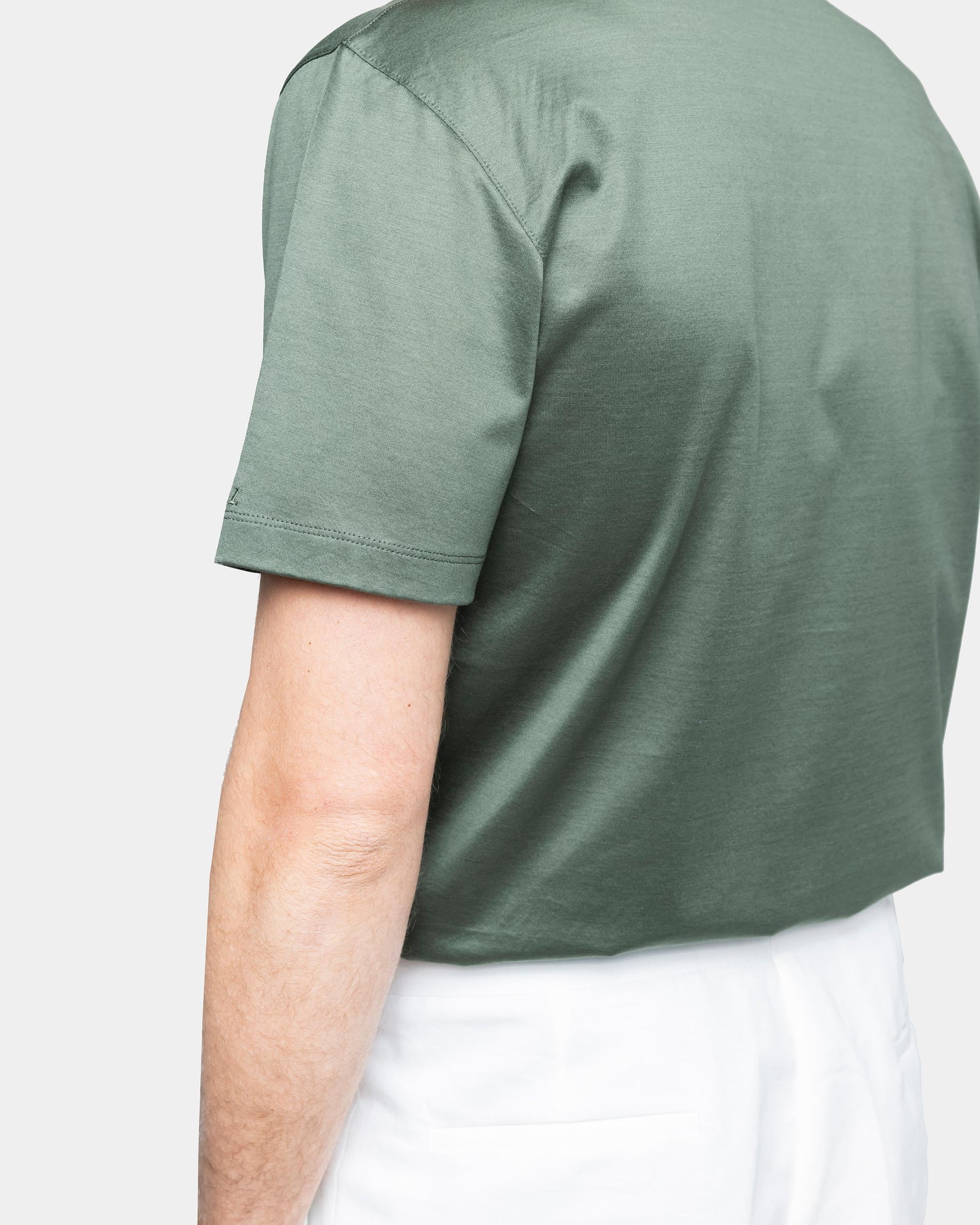 Short sleeve solid color T-shirt Military Green 100% Egyptian cotton
